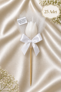 25 Adet Kişiye Özel Beyaz Lale Kokulu Mum Hediyelik Söz Nişan Kına Baby Shower Organizasyon Hediyesi