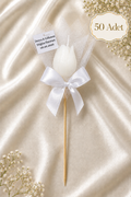 50 Adet Kişiye Özel Beyaz Lale Kokulu Mum Hediyelik Söz Nişan Kına Baby Shower Organizasyon Hediyesi